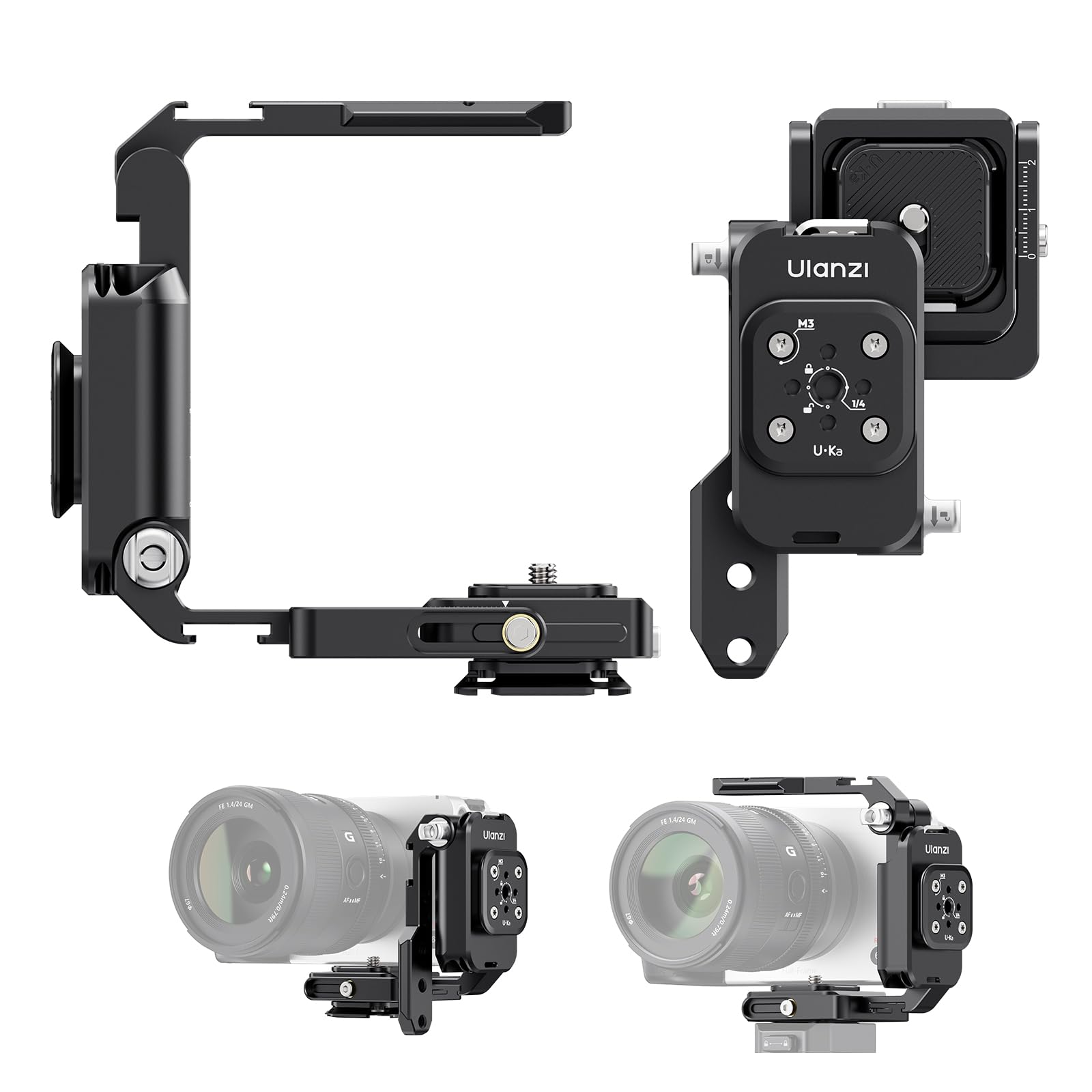 Amazon.co.jp: ULANZI XJ01 Uka ユニバーサル折りたたみ式カメラケージ